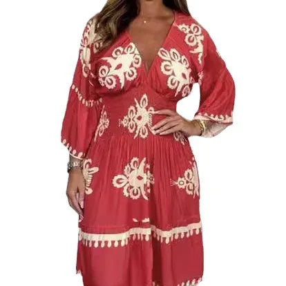 Elegant Boho Midi Dress
