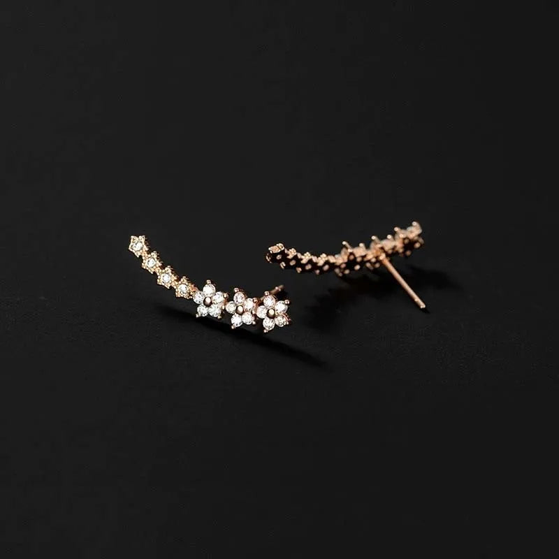 Sterrenbloem Oorbellen | Elegante Zirkonia Ear Climbers