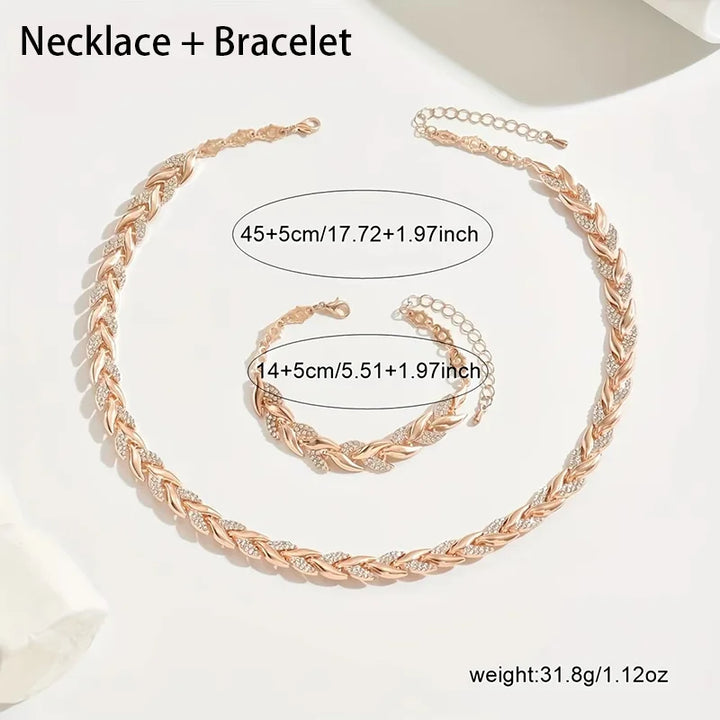 Luxe Visgraat Sieradenset | Ketting & Armband Set