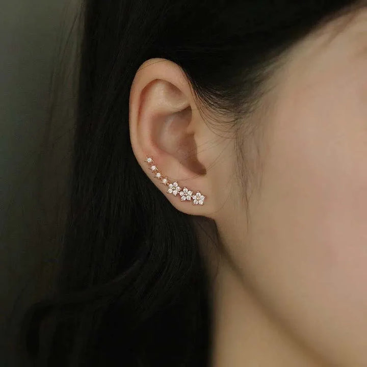 Sterrenbloem Oorbellen | Elegante Zirkonia Ear Climbers