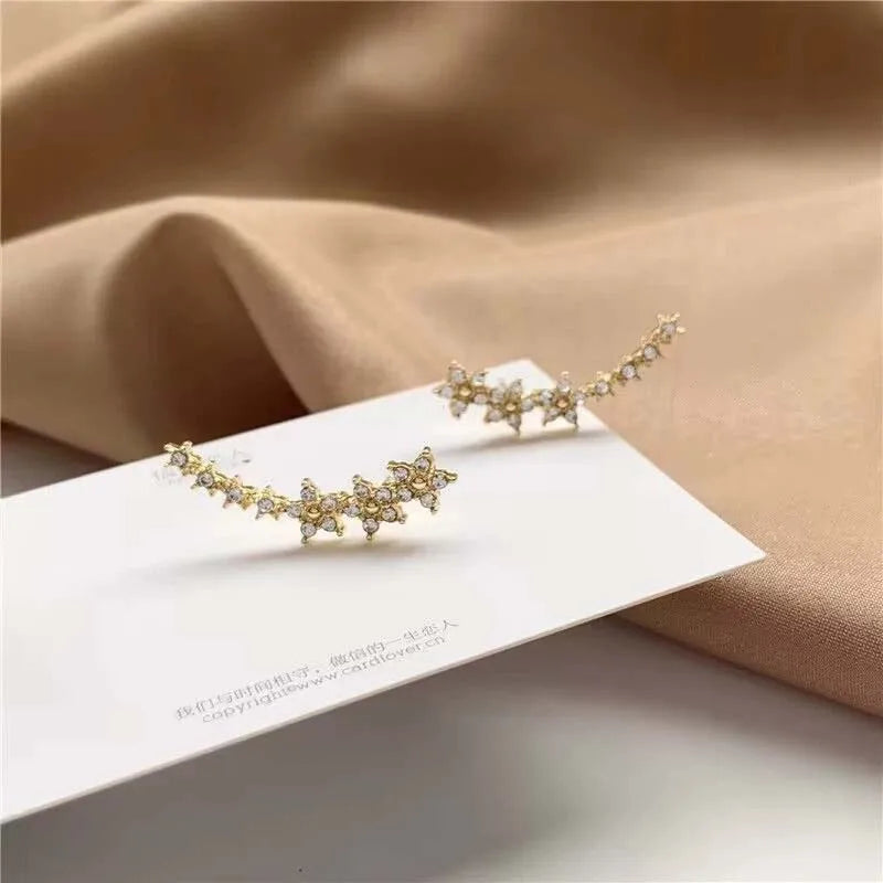 Sterrenbloem Oorbellen | Elegante Zirkonia Ear Climbers