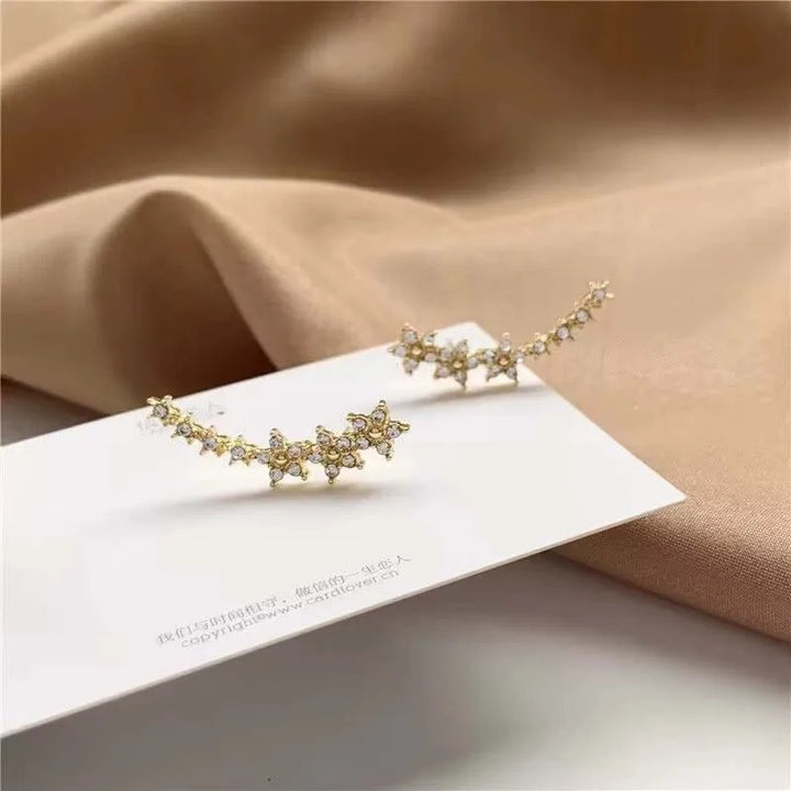 Sterrenbloem Oorbellen | Elegante Zirkonia Ear Climbers