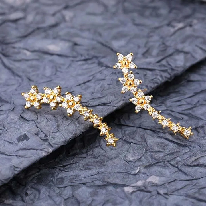Sterrenbloem Oorbellen | Elegante Zirkonia Ear Climbers