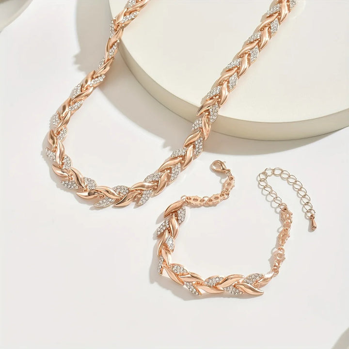 Luxe Visgraat Sieradenset | Ketting & Armband Set