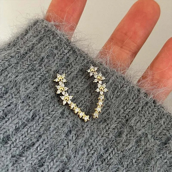 Sterrenbloem Oorbellen | Elegante Zirkonia Ear Climbers