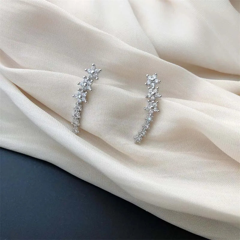 Sterrenbloem Oorbellen | Elegante Zirkonia Ear Climbers
