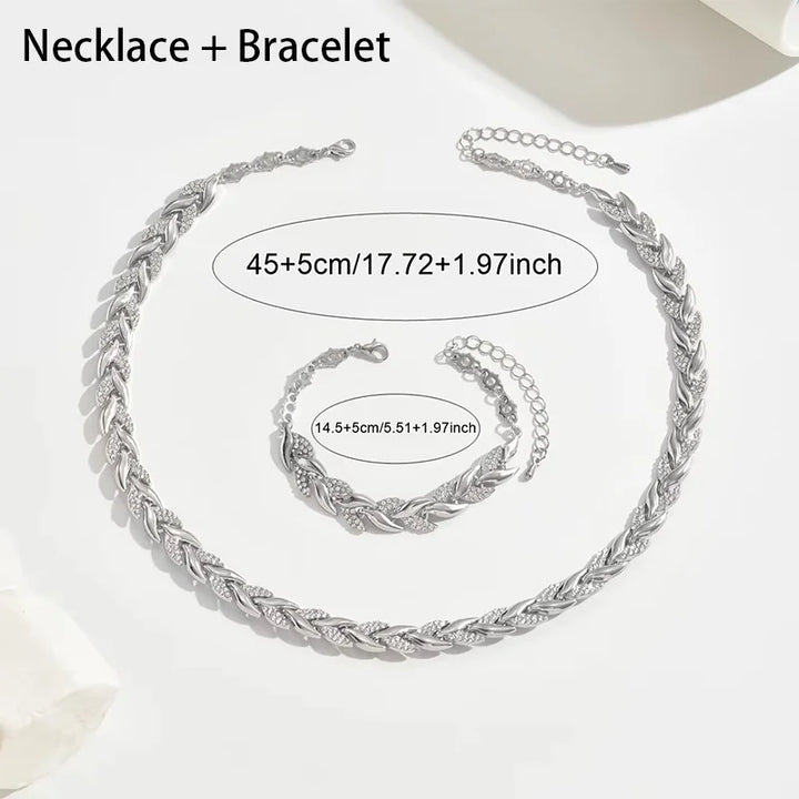 Luxe Visgraat Sieradenset | Ketting & Armband Set