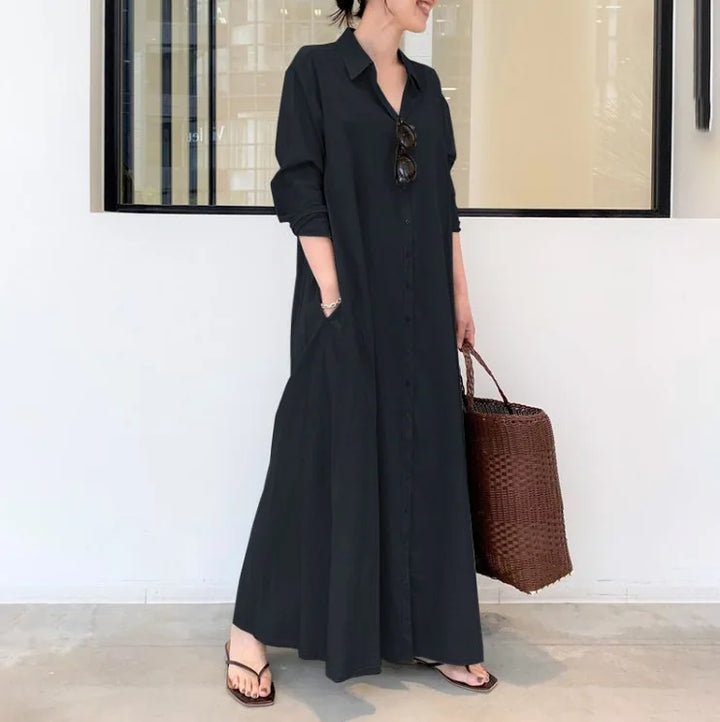 Linnen Maxi Jurk voor Dames | Casual & Elegant met Zakken