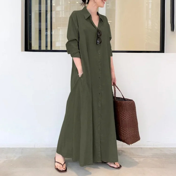Linnen Maxi Jurk voor Dames | Casual & Elegant met Zakken
