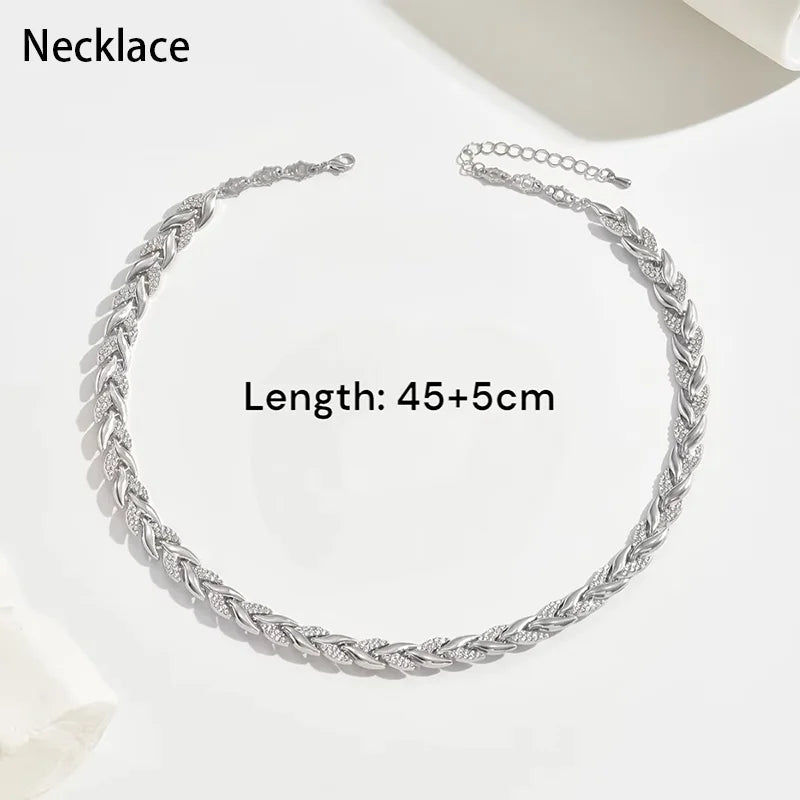 Luxe Visgraat Sieradenset | Ketting & Armband Set
