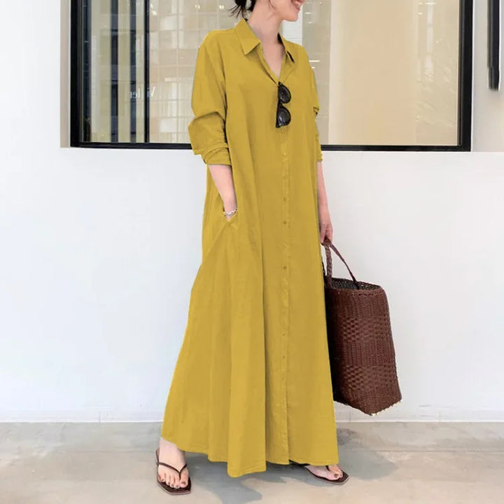 Linnen Maxi Jurk voor Dames | Casual & Elegant met Zakken