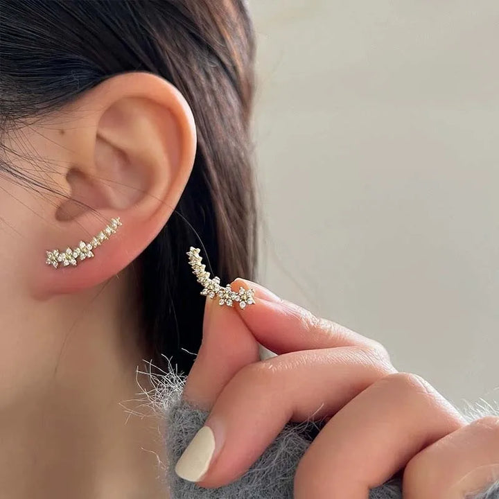 Sterrenbloem Oorbellen | Elegante Zirkonia Ear Climbers