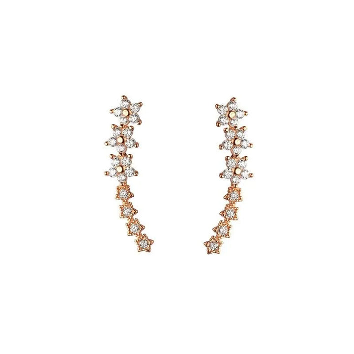 Sterrenbloem Oorbellen | Elegante Zirkonia Ear Climbers