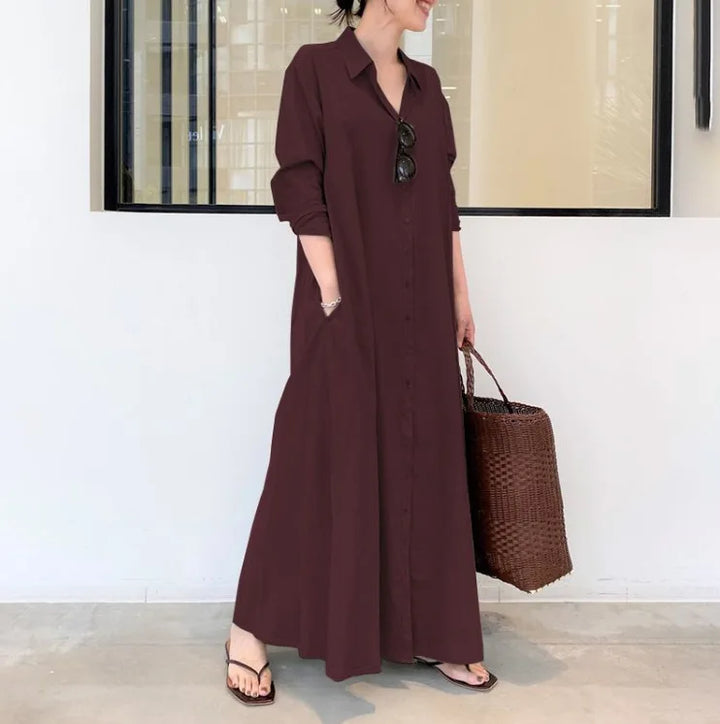 Linnen Maxi Jurk voor Dames | Casual & Elegant met Zakken
